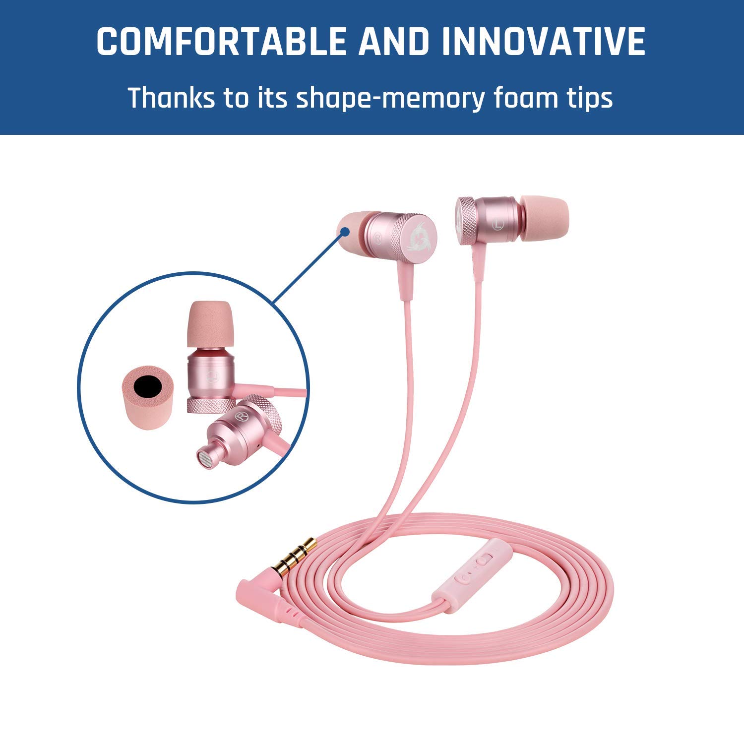 Foto 2 | Auriculares Klim con Micrófono y Audio con Cable Oro Rosa - Venta Internacional