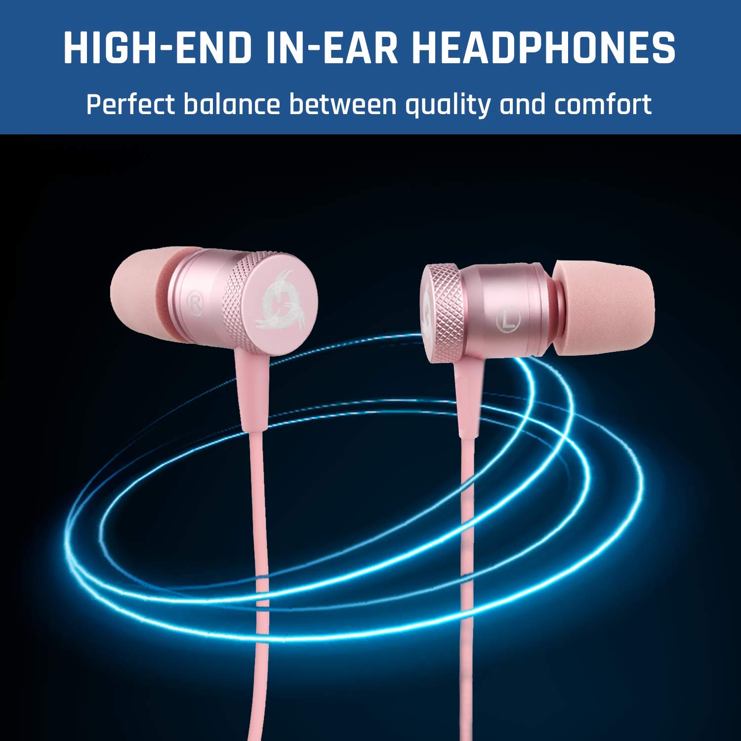 Foto 4 | Auriculares Klim con Micrófono y Audio con Cable Oro Rosa - Venta Internacional
