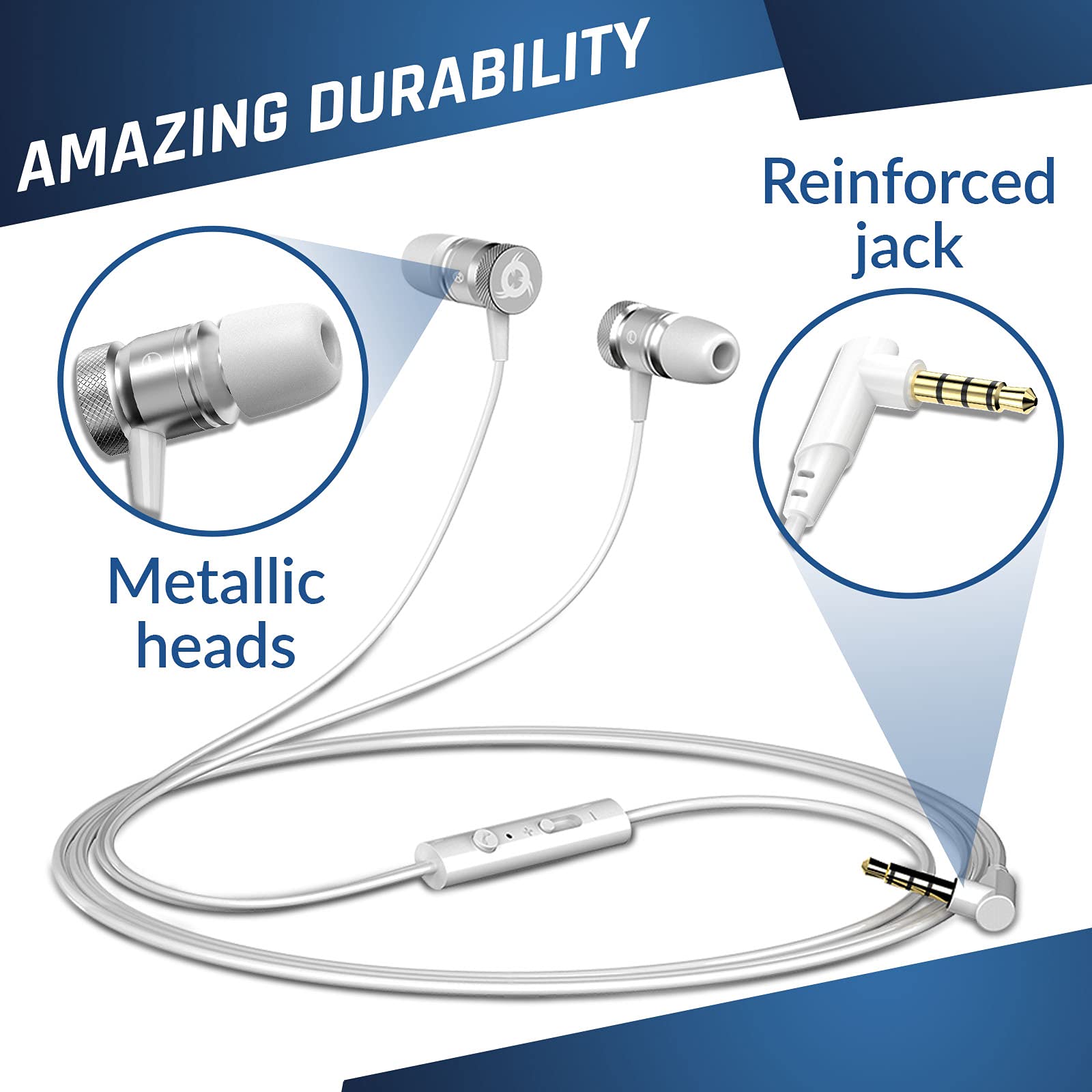 Foto 4 pulgar | Auriculares Klim Fusion Con Micrófono Con Cable, Espuma Viscoelástica, Blancos - Venta Internacional.