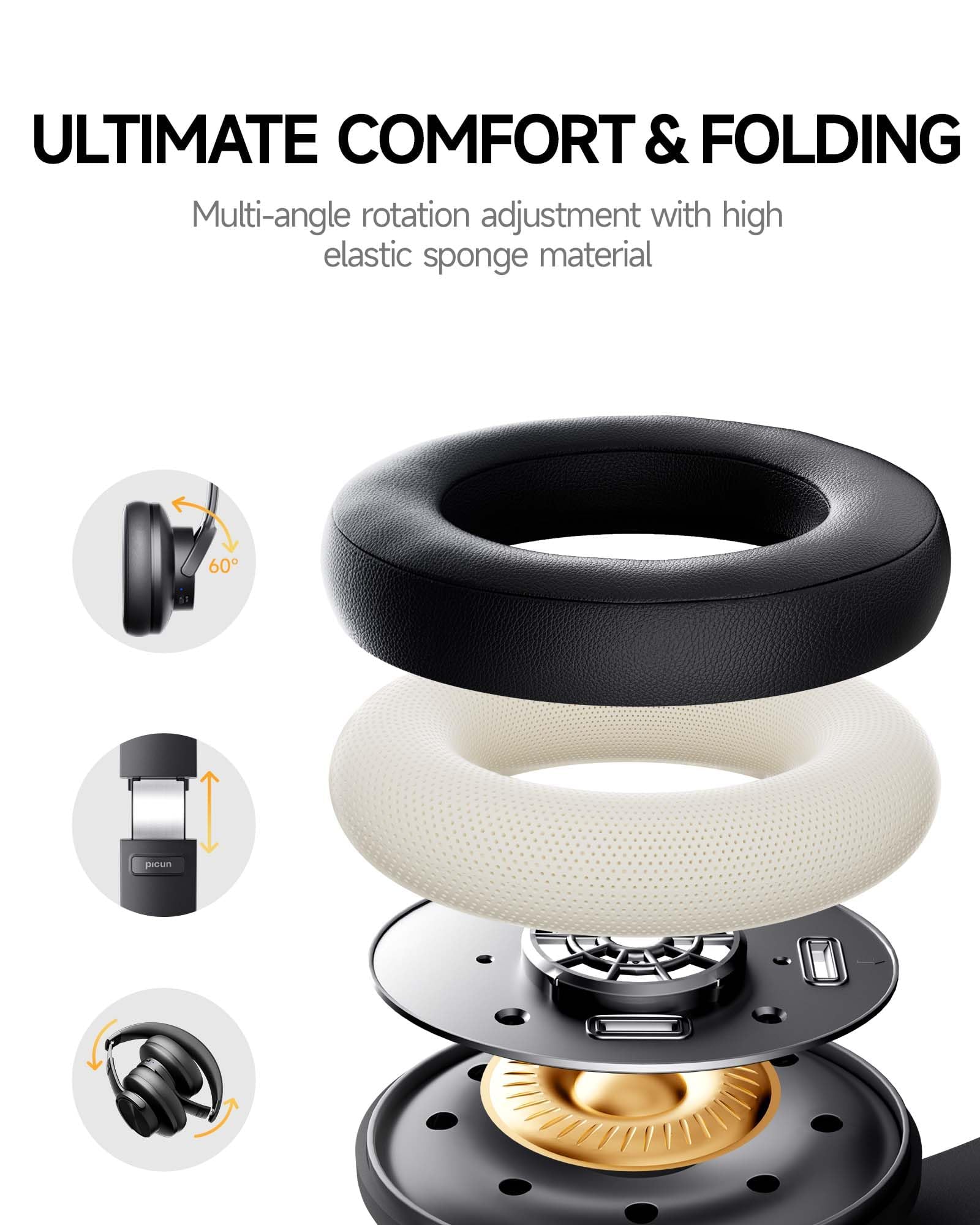 Foto 6 pulgar | Auriculares Bluetooth Picun B8 120h Playtime Inalámbricos Negros - Venta Internacional