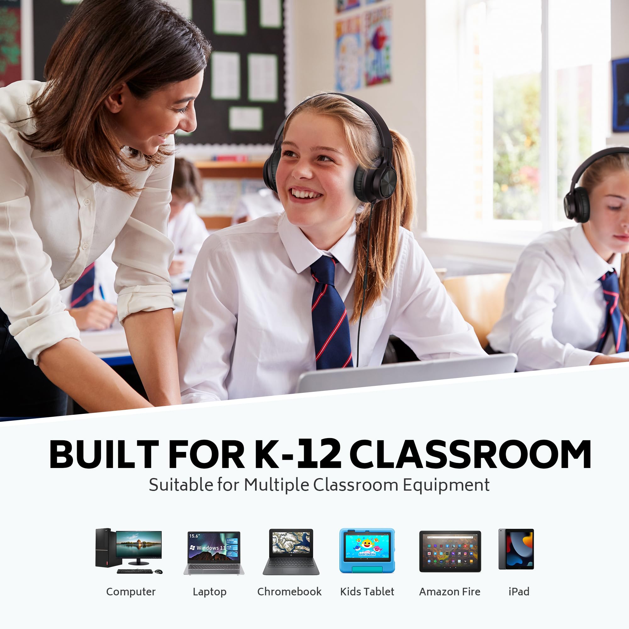 Foto 3 pulgar | Auriculares Ailihen A8 con Cable para Niños con Micrófono 6 Piezas - Venta Internacional