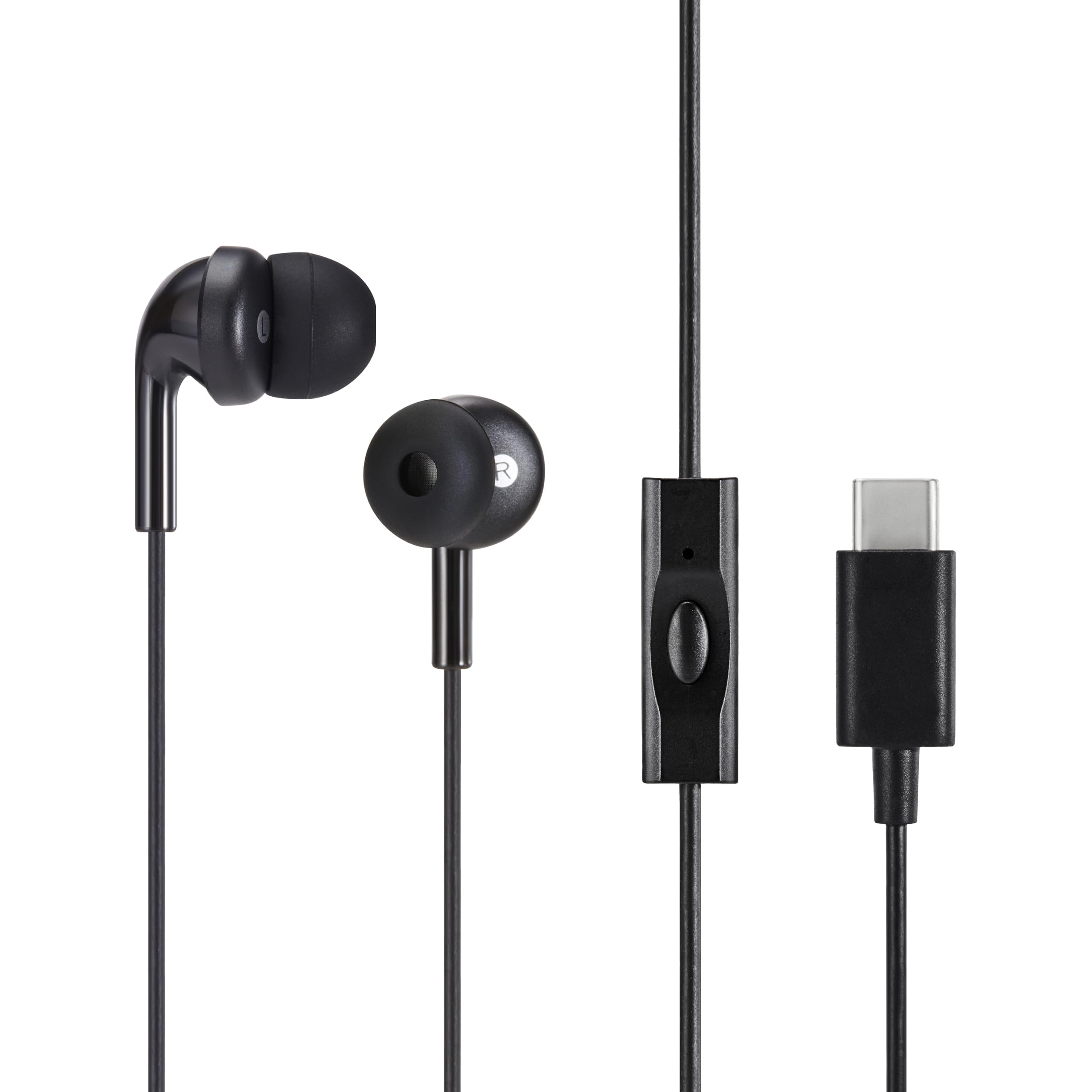 Foto 2 pulgar | Auriculares Con Cable Amazon Basics Usb-c Con Micrófono Negros - Venta Internacional.