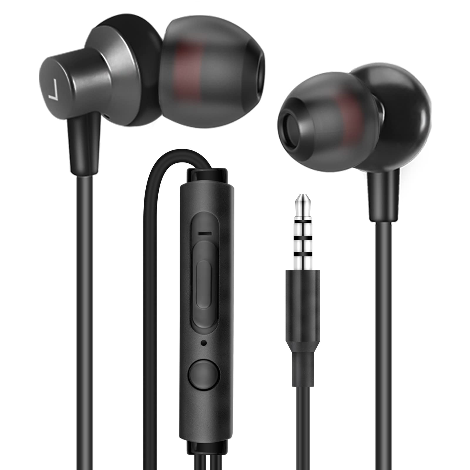 Auriculares Con Cable Mas Carney Wi7 Con Micrófono Negros - Venta Internacional.