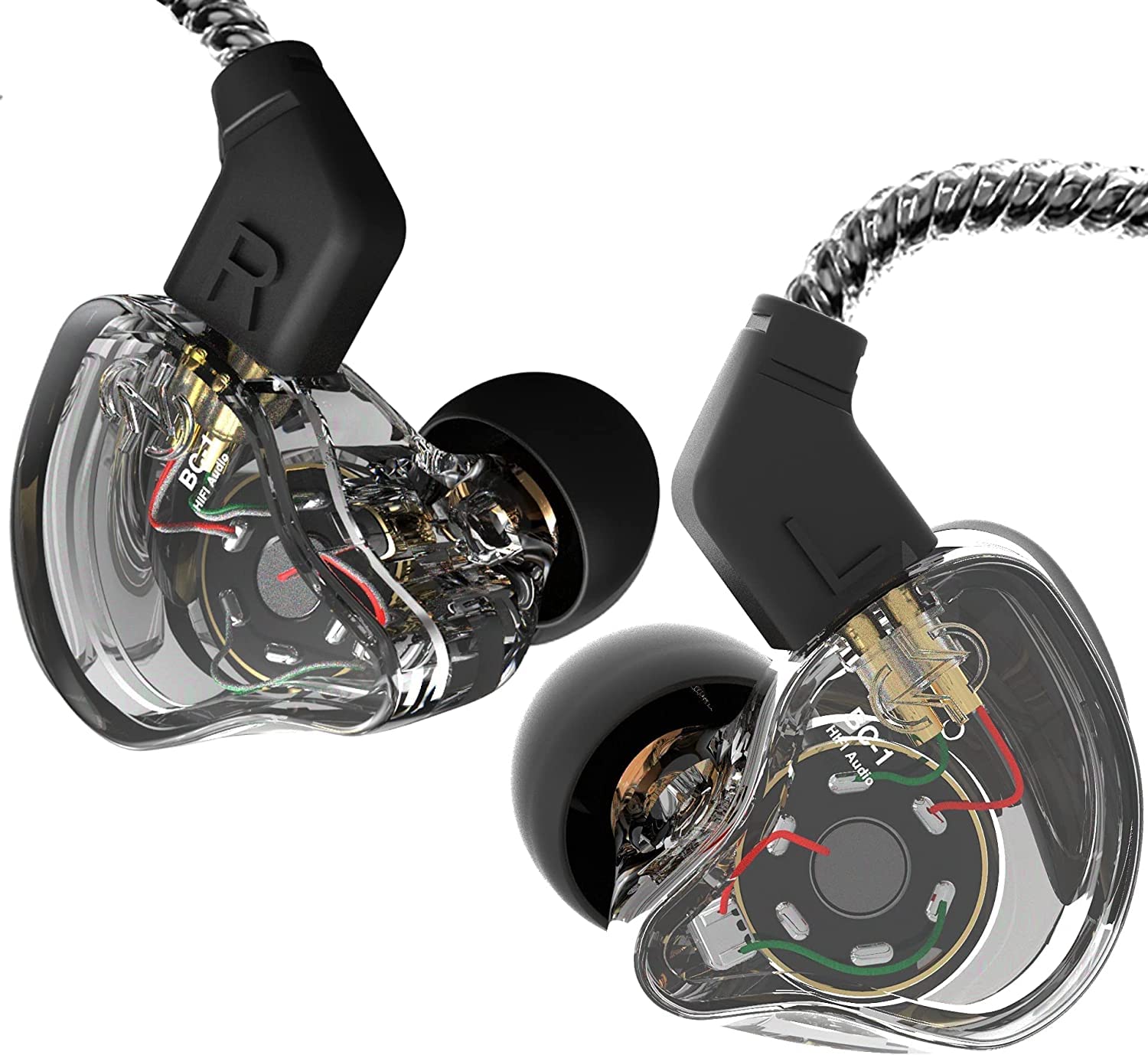 Foto 2 pulgar | Auriculares Con Cable H Hifihear Ccz Melody 1ba 1dd Con Micrófono Transparente Negro - Venta Internacional.