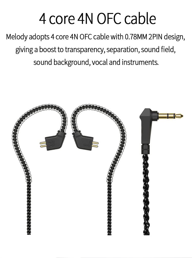 Foto 8 pulgar | Auriculares Con Cable H Hifihear Ccz Melody 1ba 1dd Con Micrófono Transparente Negro - Venta Internacional.