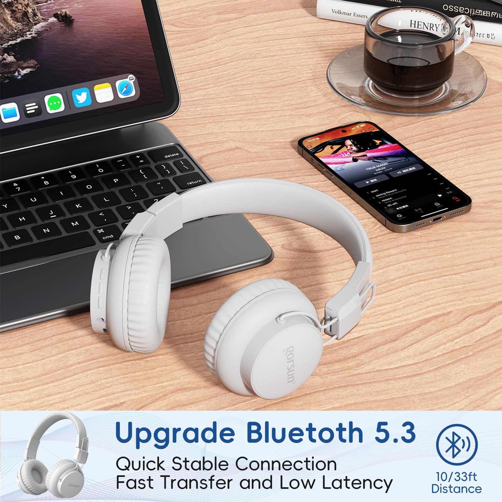 Foto 6 | Auriculares Bluetooth Gorsun Con Micrófono Hd Inalámbrico Plegable De 40 Mm - Venta Internacional.