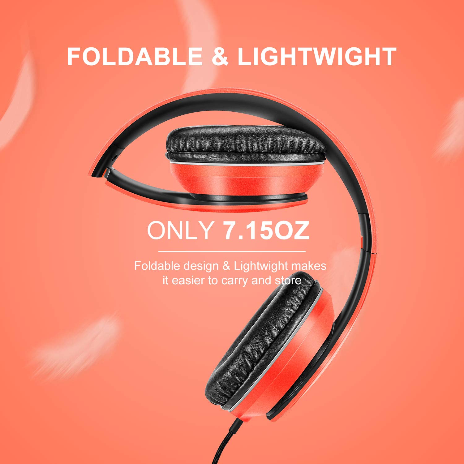 Foto 4 pulgar | Auriculares Lorelei X6 Para Colocar Sobre Las Orejas Con Micrófono Plegable, Color Naranja - Venta Internacional.