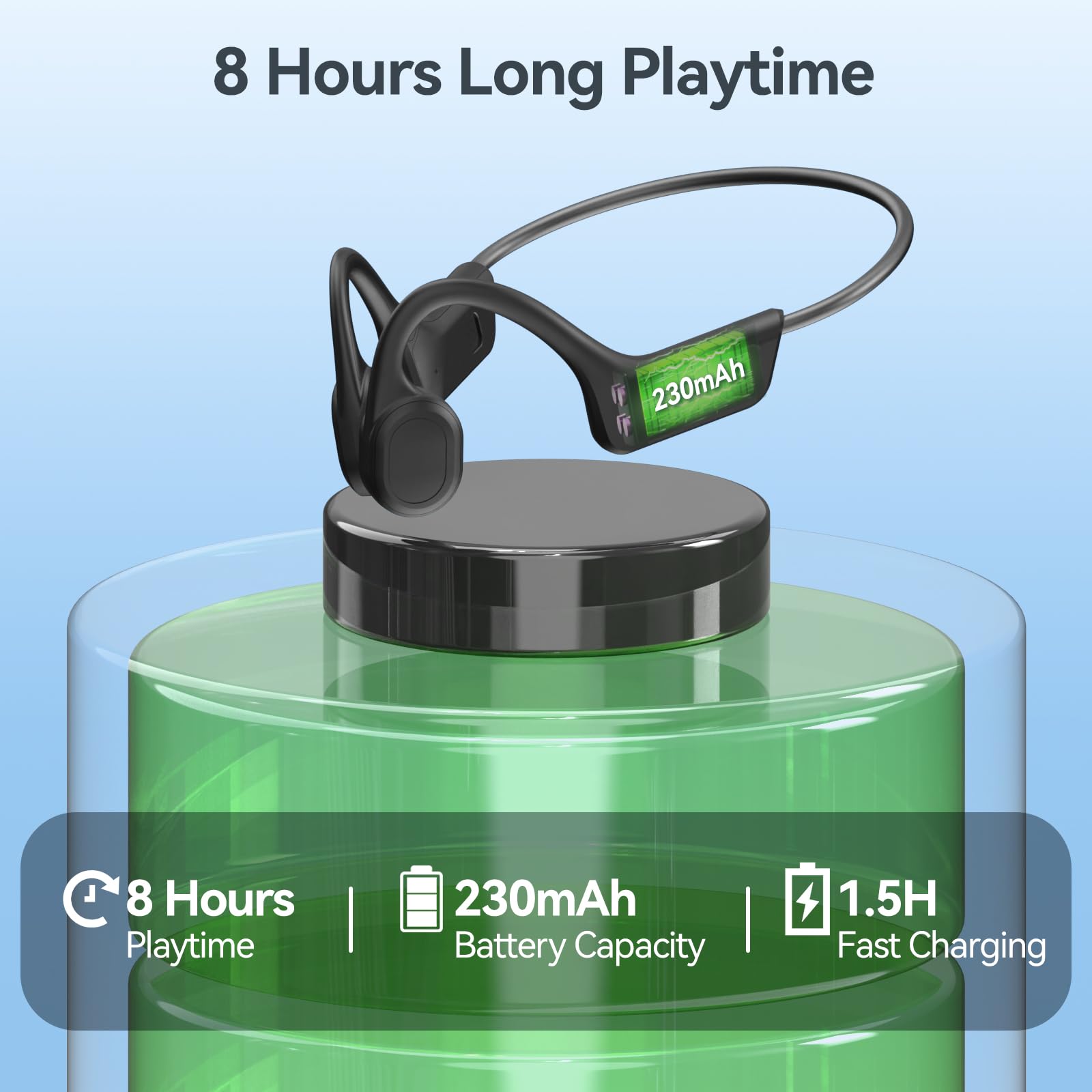 Foto 6 pulgar | Auriculares De Conducción Ósea Para Natación Ip68 Impermeables Bluetooth 5.3 - Venta Internacional.