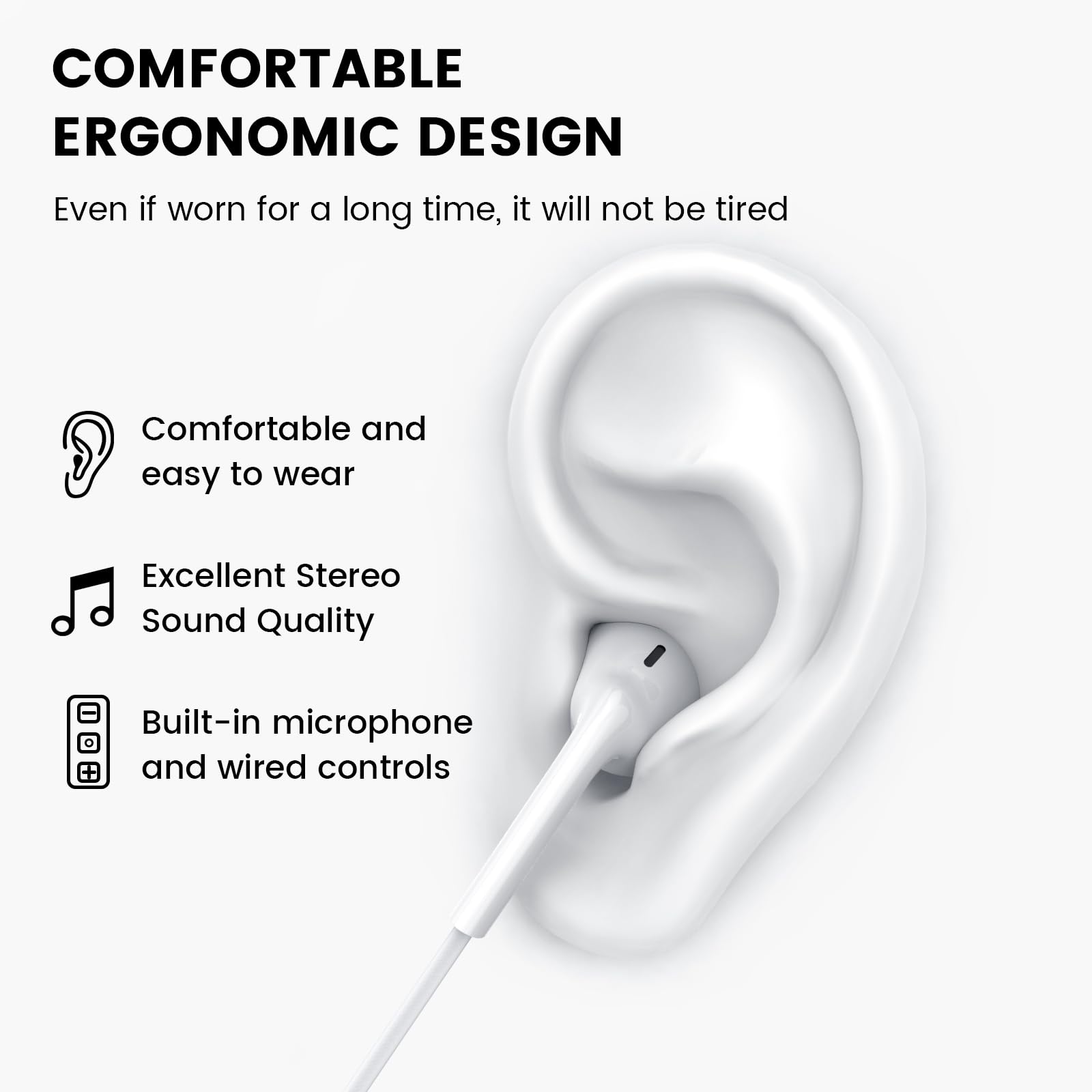 Foto 5 pulgar | Auriculares Con Cable Moswag Con Micrófono, Conector De 3,5 Mm Para Teléfonos Inteligentes - Venta Internacional.