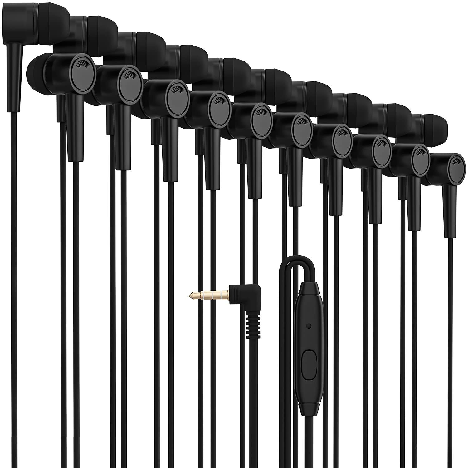 Foto 2 pulgar | Auriculares Maeline Bulk Con Micrófono, Paquete De 20, Color Negro - Venta Internacional.