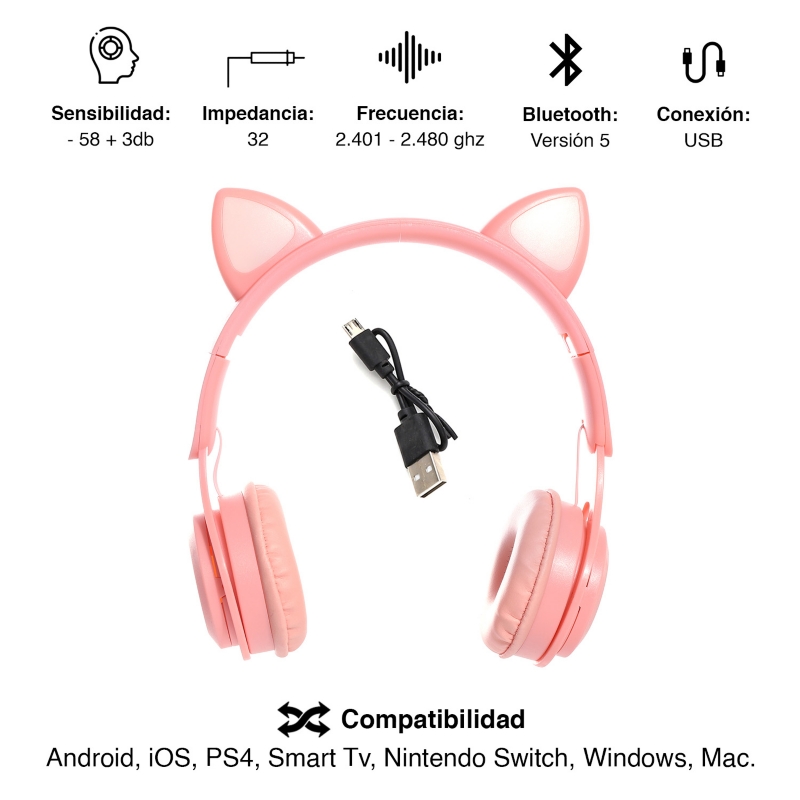 Foto 4 pulgar | Auriculares Auriculares Y08m Rosa - Venta Internacional.