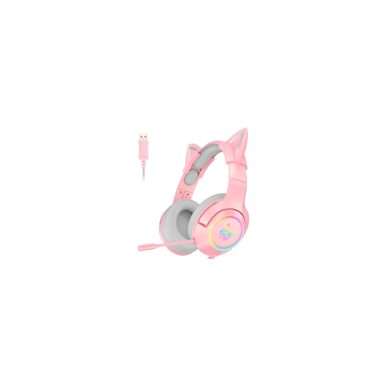 Foto 2 pulgar | Auriculares Gamer Onikuma K9 Rosa Con Orejas De Gato Extraíbles - Venta Internacional.