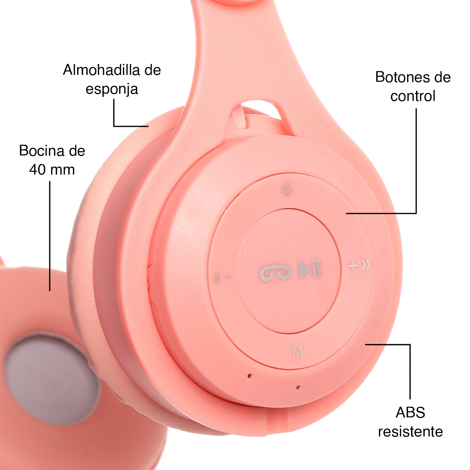 Foto 6 pulgar | Auriculares Y08m Bluetooth 5 Inalámbricos Con Micrófono Rosa - Venta Internacional.
