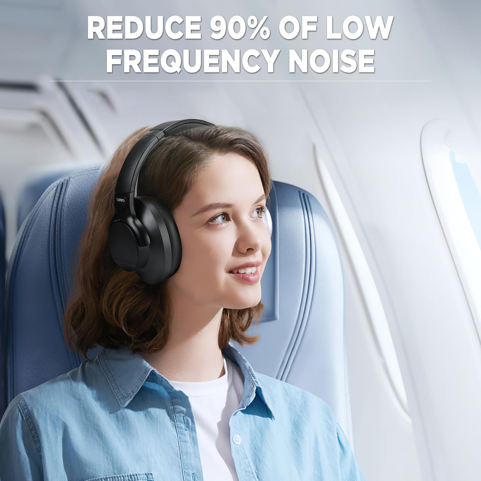 Foto 2 | Auriculares Inalámbricos Bluetooth Tuinyo Para Colocar Sobre Las Orejas, Negros - Venta Internacional.