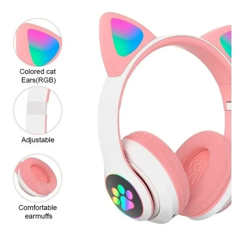 Foto 3 pulgar | Auriculares Onikuma K9 Gamer Cat Con Luces Led Con Forma De Oreja De Gato Rosa - Venta Internacional.