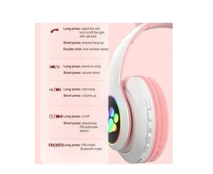 Foto 4 pulgar | Auriculares Onikuma K9 Gamer Cat Con Luces Led Con Forma De Oreja De Gato Rosa - Venta Internacional.