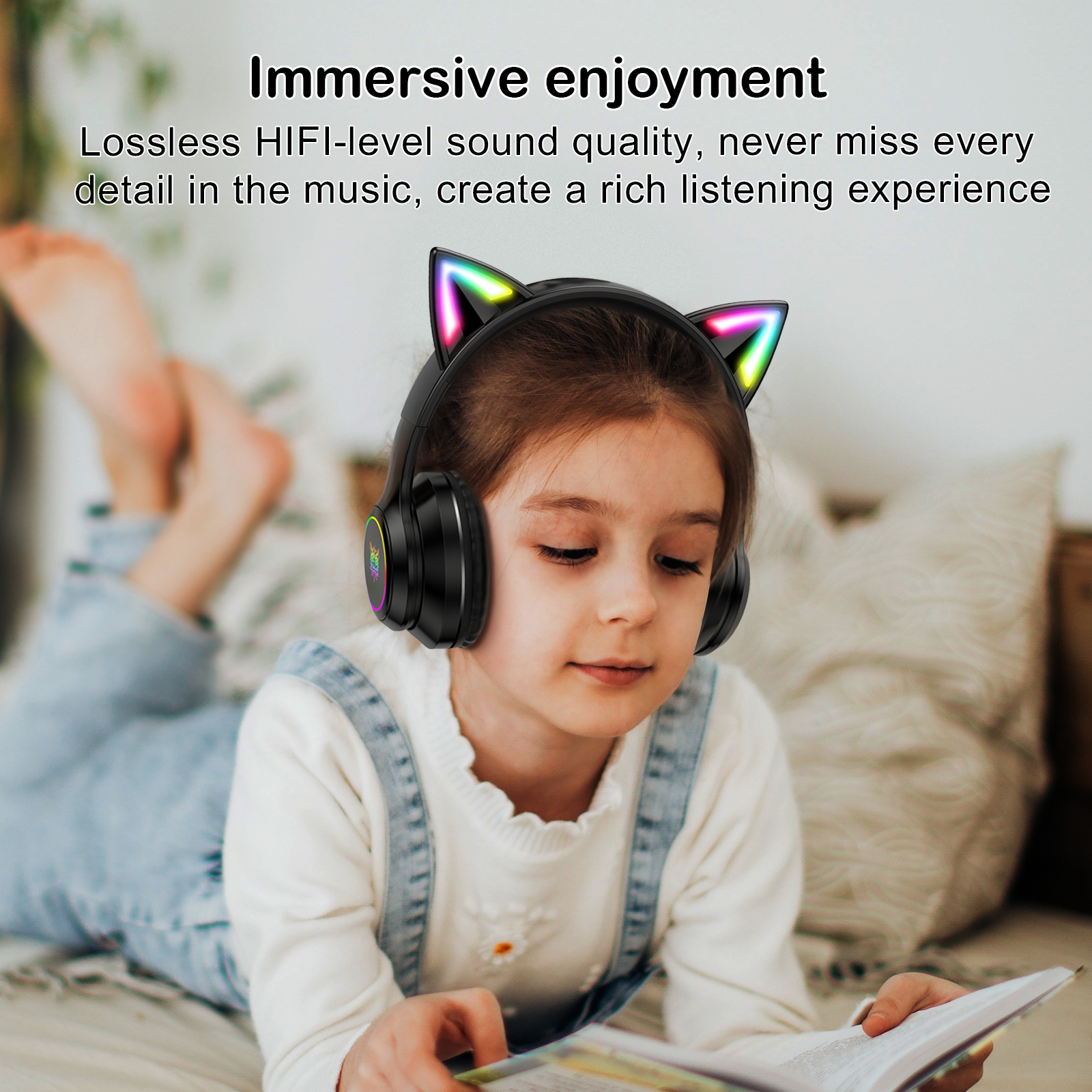 Foto 4 pulgar | Auriculares Inalámbricos Onikuma B90 Rgb Cat Ear Bt 5.0 - Venta Internacional.