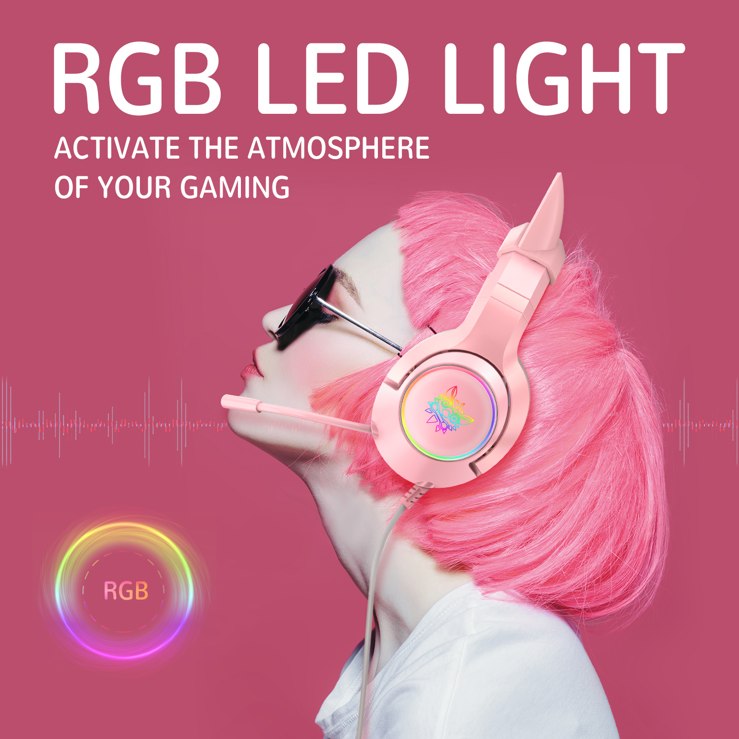 Foto 2 | Auriculares Onikuma K9 Cat On-ear Jack De 3,5 Mm Con Iluminación Rgb - Venta Internacional.