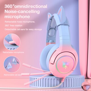 Foto 5 | Auriculares Supraaurales Onikuma K9 Cat Con Conector De 3,5 Mm Y Luz Led - Venta Internacional.