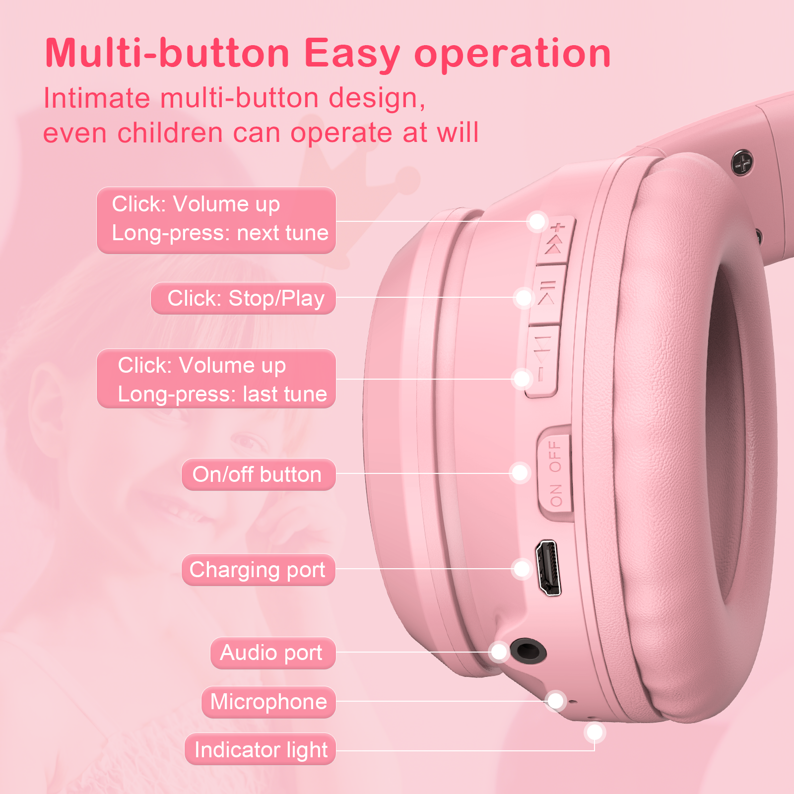 Foto 4 | Auriculares Inalámbricos Onikuma B90 Rgb Cat Ear Bt 5.0 - Venta Internacional.