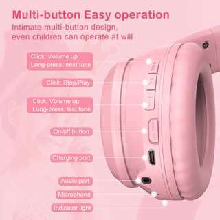 Foto 4 | Auriculares Inalámbricos Onikuma B90 Rgb Cat Ear Bt 5.0 - Venta Internacional.