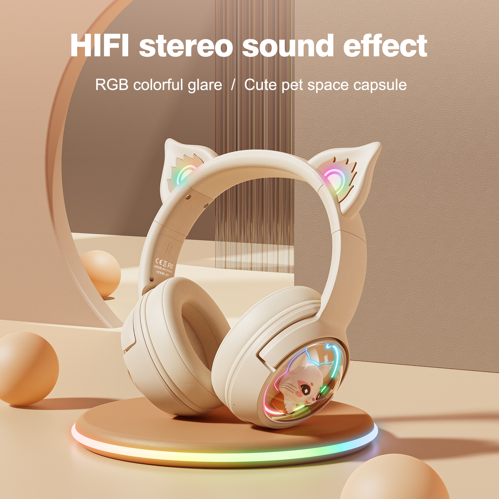 Foto 3 pulgar | Auriculares Inalámbricos Bluetooth Onikuma B5 Rgb Cat Ear - Venta Internacional.