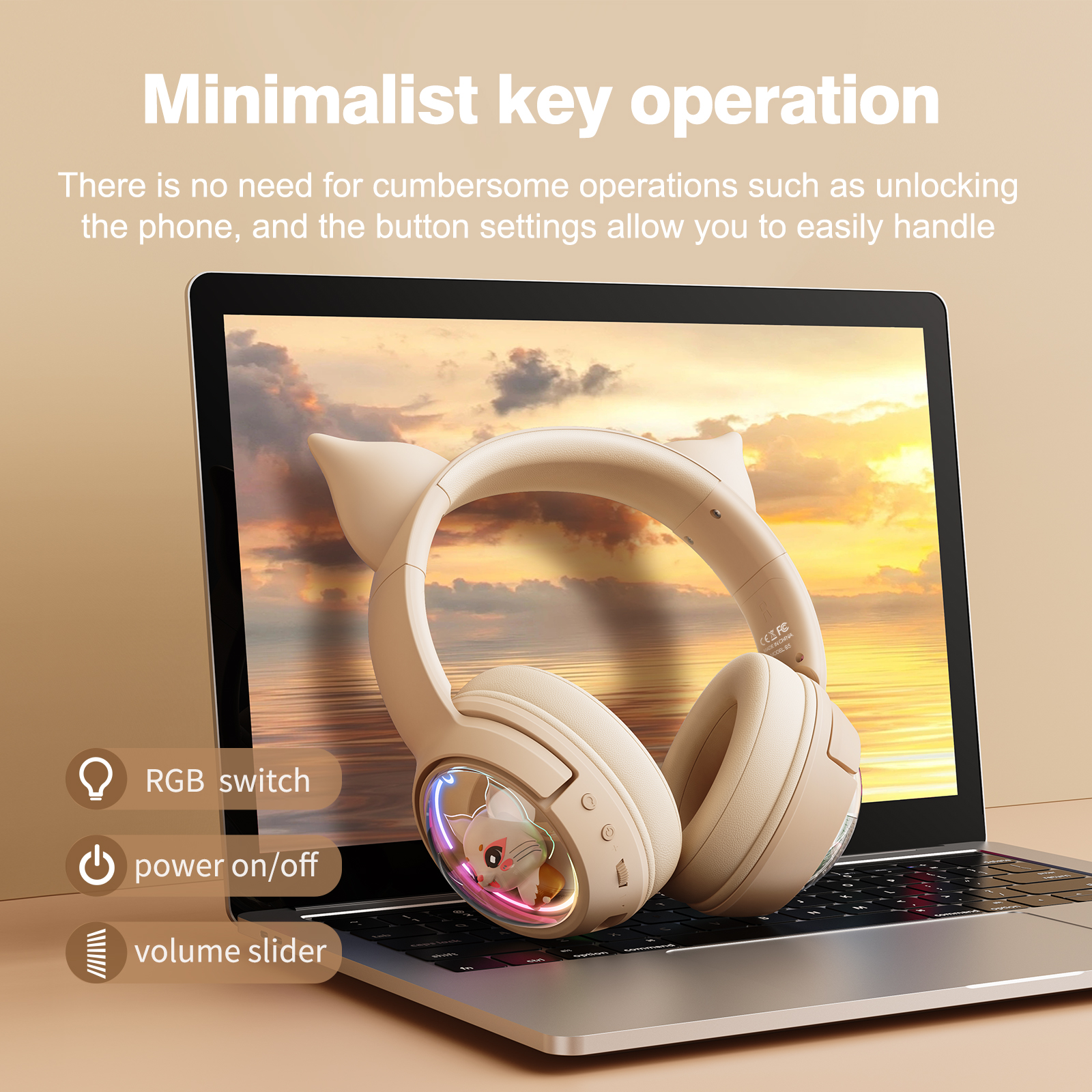 Foto 5 pulgar | Auriculares Inalámbricos Bluetooth Onikuma B5 Rgb Cat Ear - Venta Internacional.