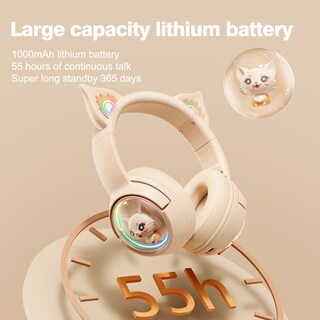 Foto 5 | Auriculares Inalámbricos Bluetooth Onikuma B5 Rgb Cat Ear - Venta Internacional.