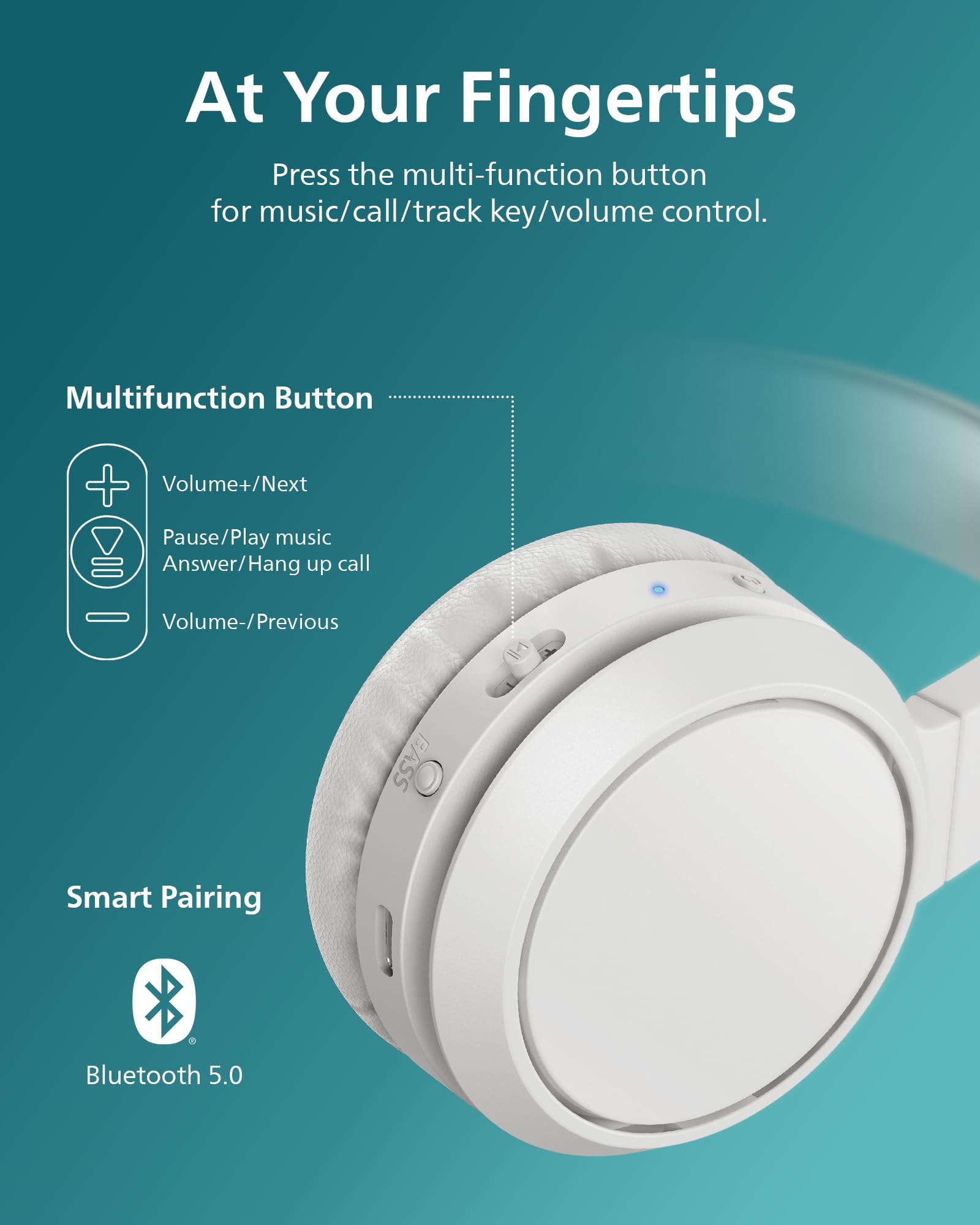 Foto 7 pulgar | Auriculares Inalámbricos Philips H4205 Con Controladores Externos De 32 Mm, Blancos - Venta Internacional.