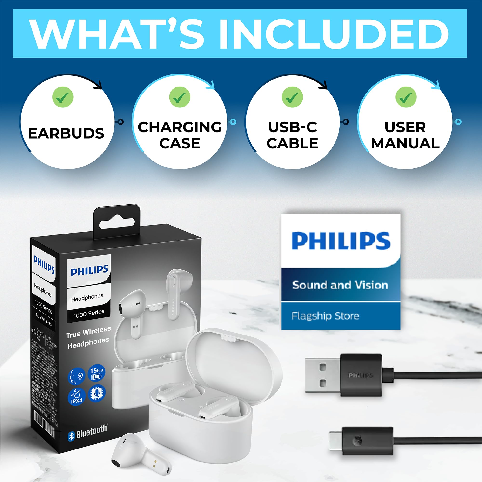 Foto 7 pulgar | Auriculares True Wireless Philips Tat1138 Bluetooth 5.3 Blancos - Venta Internacional.