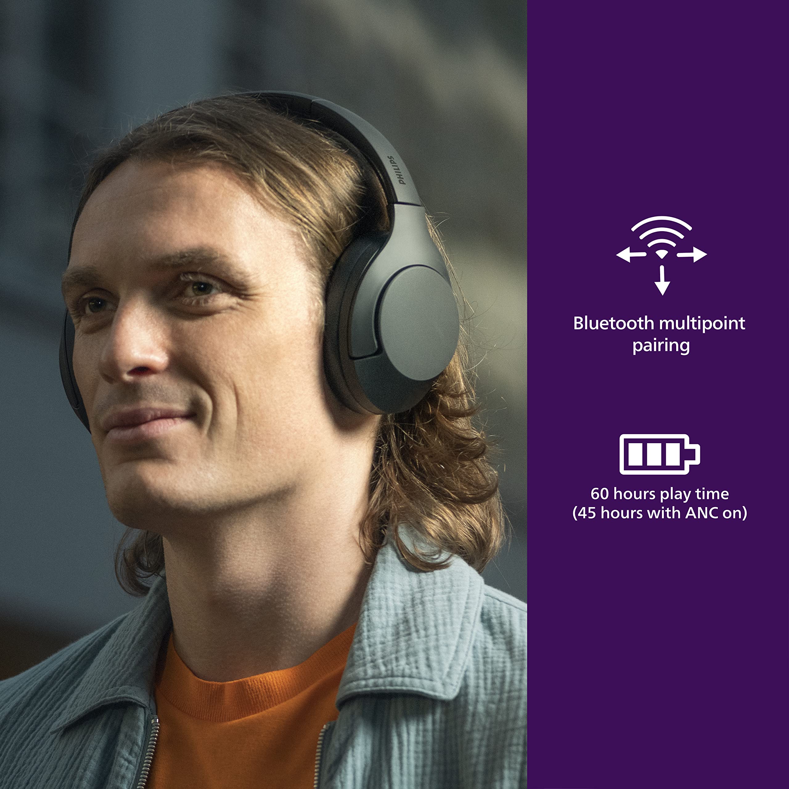 Foto 3 pulgar | Auriculares Bluetooth Philips H8506 Para Colocar Sobre Las Orejas Con Cancelación De Ruido - Venta Internacional.