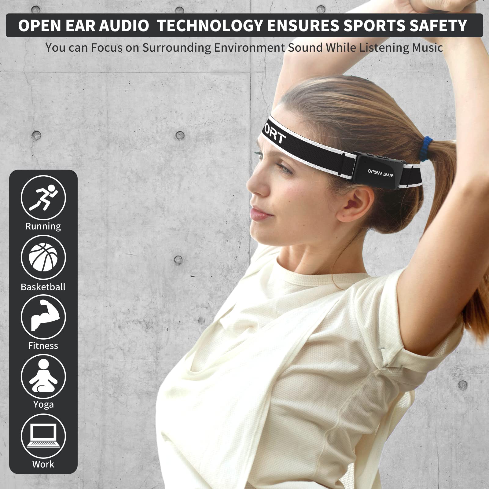 Foto 5 pulgar | Auriculares Bluetooth Con Diadema Deportiva Jimbobo As33 Negros - Venta Internacional.