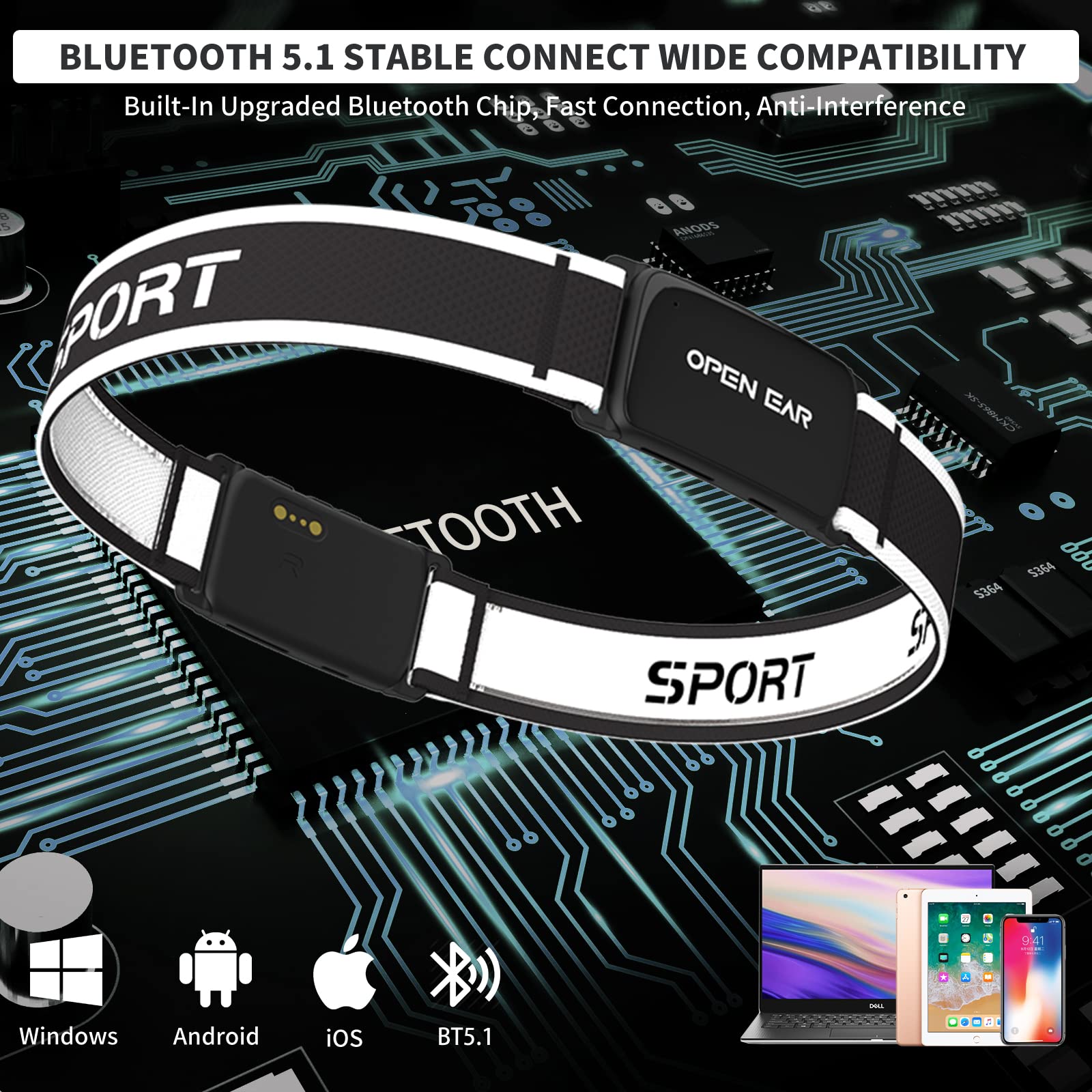 Foto 6 pulgar | Auriculares Bluetooth Con Diadema Deportiva Jimbobo As33 Negros - Venta Internacional.
