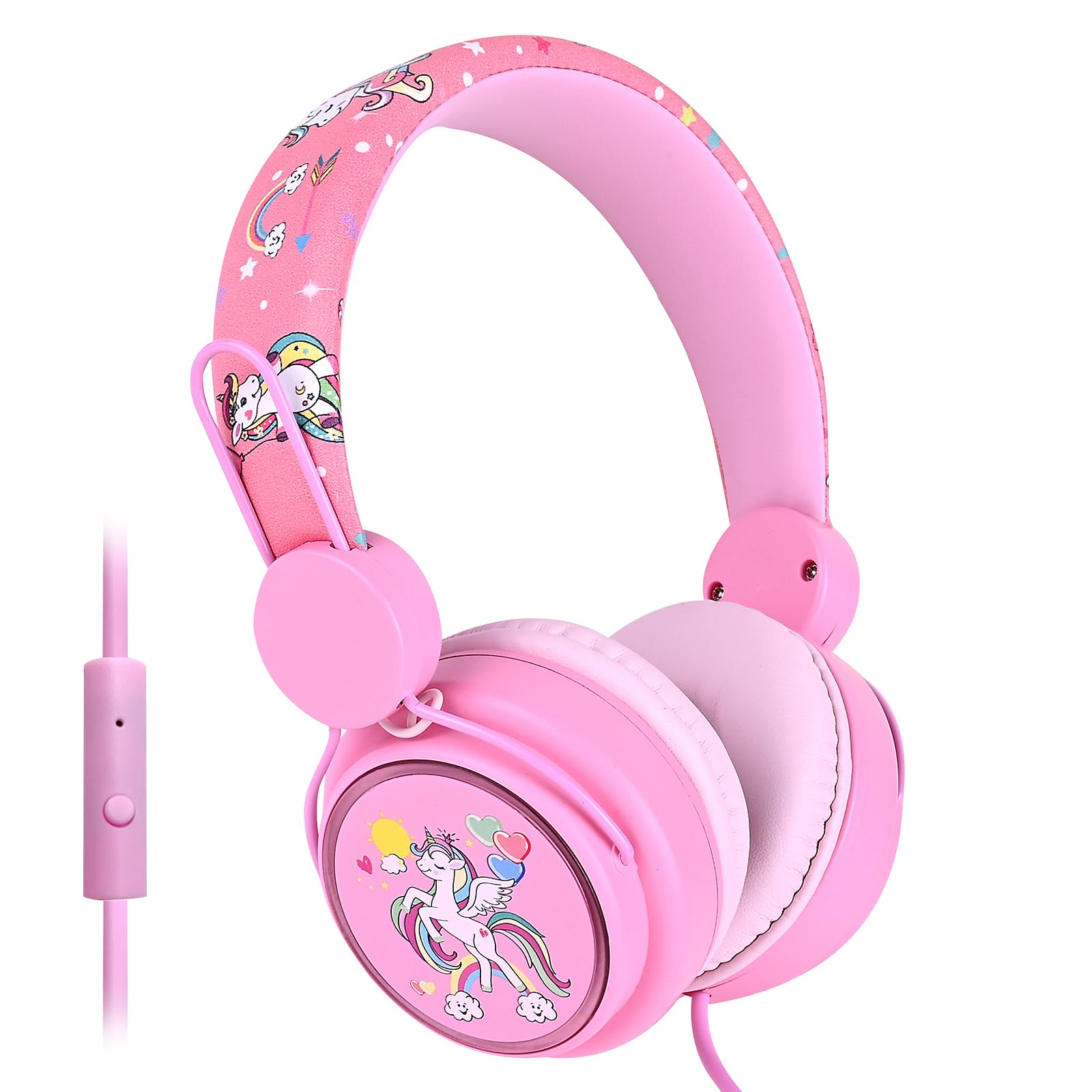 Auriculares Para Niños Con Diseño De Unicornio Con Micrófono, Color Rosa - Venta Internacional.