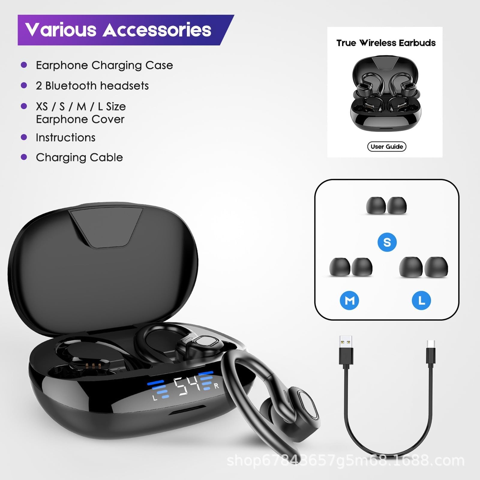 Foto 3 pulgar | Auriculares Inalámbricos Bluetooth, 80 Horas De Reproducción, Ipx7 - Venta Internacional.