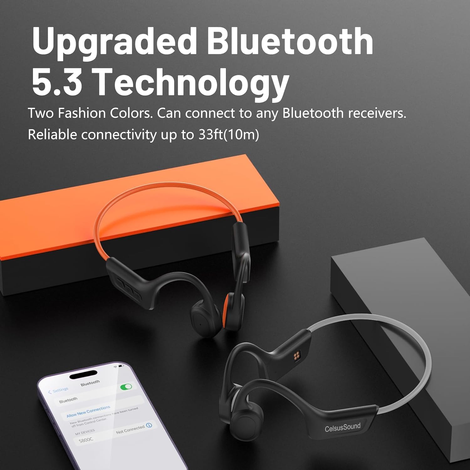 Foto 5 pulgar | Auriculares De Conducción Ósea Generic S800c Bluetooth 5.3 Naranja - Venta Internacional.