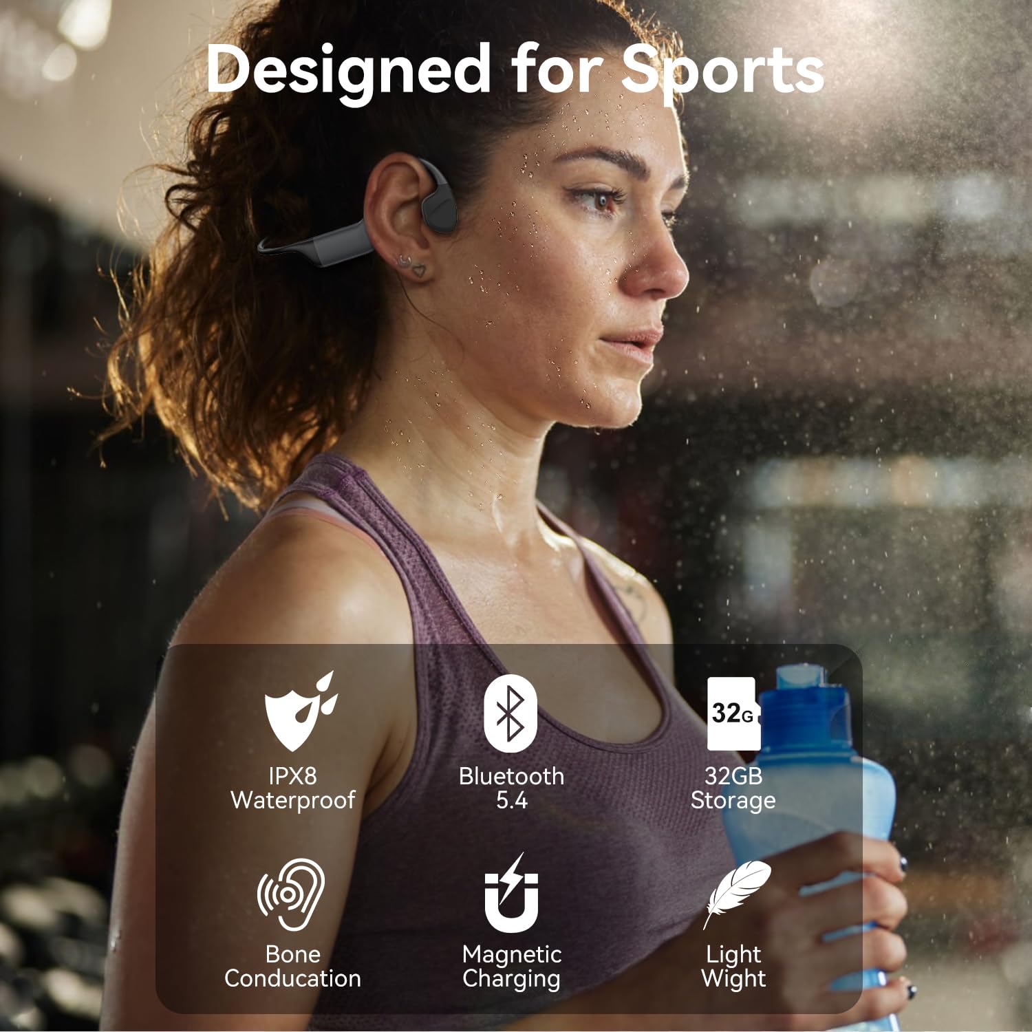 Foto 5 pulgar | Auriculares De Conducción Ósea Ipx8 Impermeables Bluetooth 5.4 - Venta Internacional.