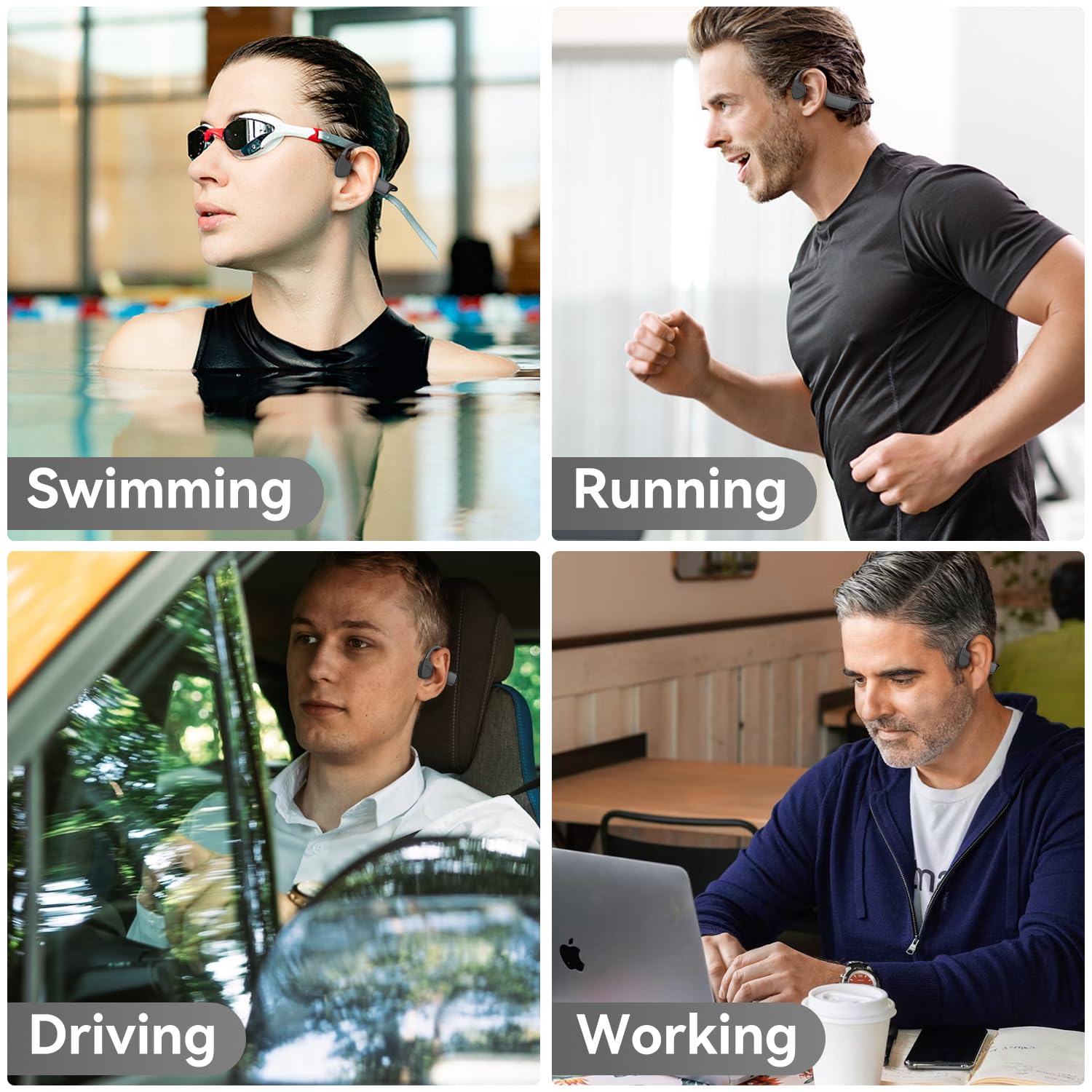 Foto 7 pulgar | Auriculares De Conducción Ósea Ipx8 Impermeables Bluetooth 5.4 - Venta Internacional.