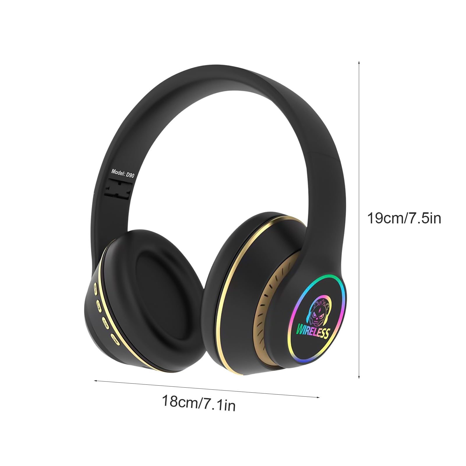Foto 8 pulgar | Auriculares Bluetooth 5.0 Para Colocar Sobre Las Orejas, Led, Plegables, Inalámbricos, Negros - Venta Internacional.