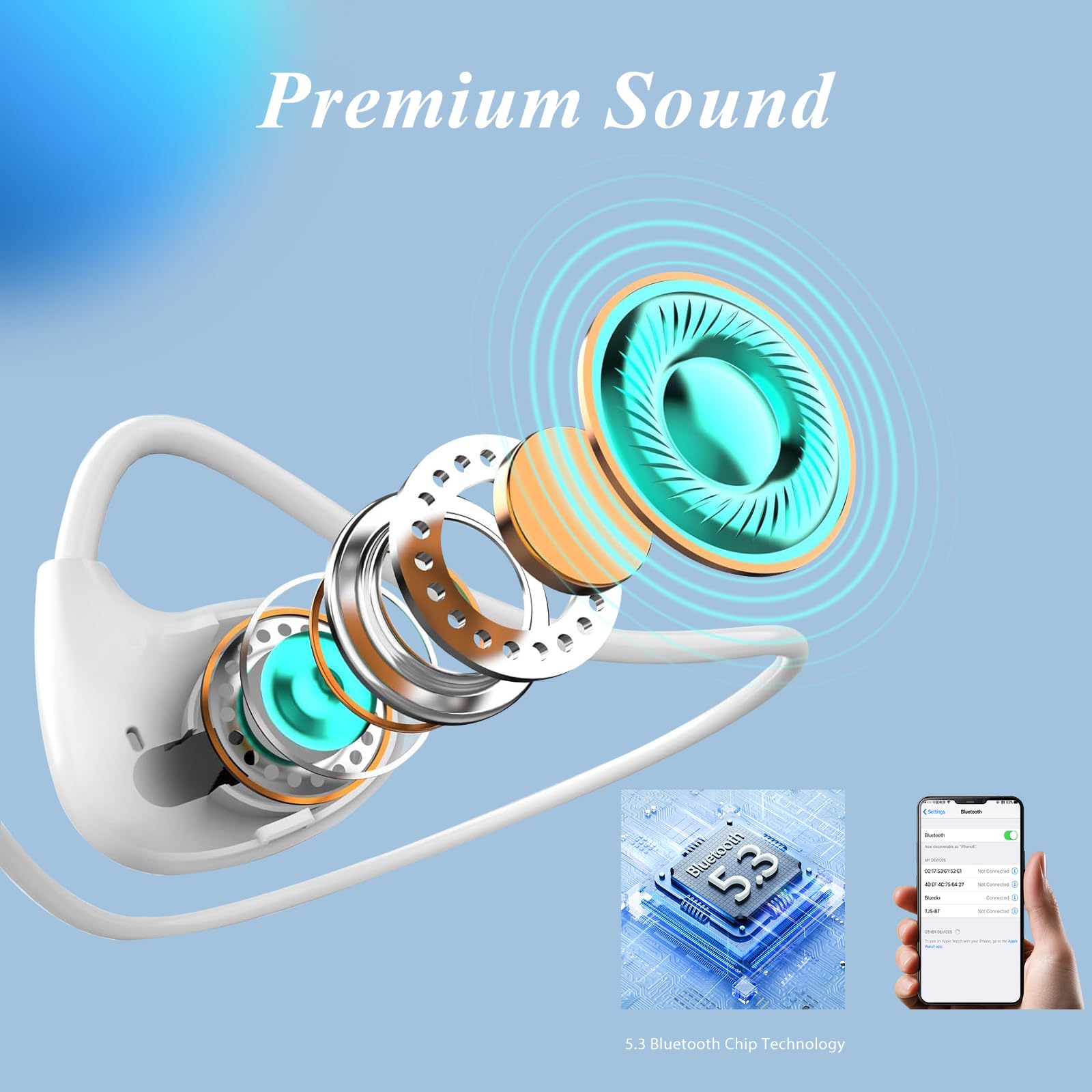 Foto 3 pulgar | Auriculares Inalámbricos Open Ear Bluetooth 5.3 Ipx6 A Prueba De Agua - Venta Internacional.