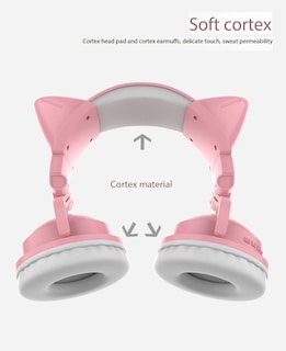 Foto 7 | Auriculares Bluetooth Con Bonitas Orejas De Gato Con Dibujos Animados Rgb, Color Rosa Claro - Venta Internacional.