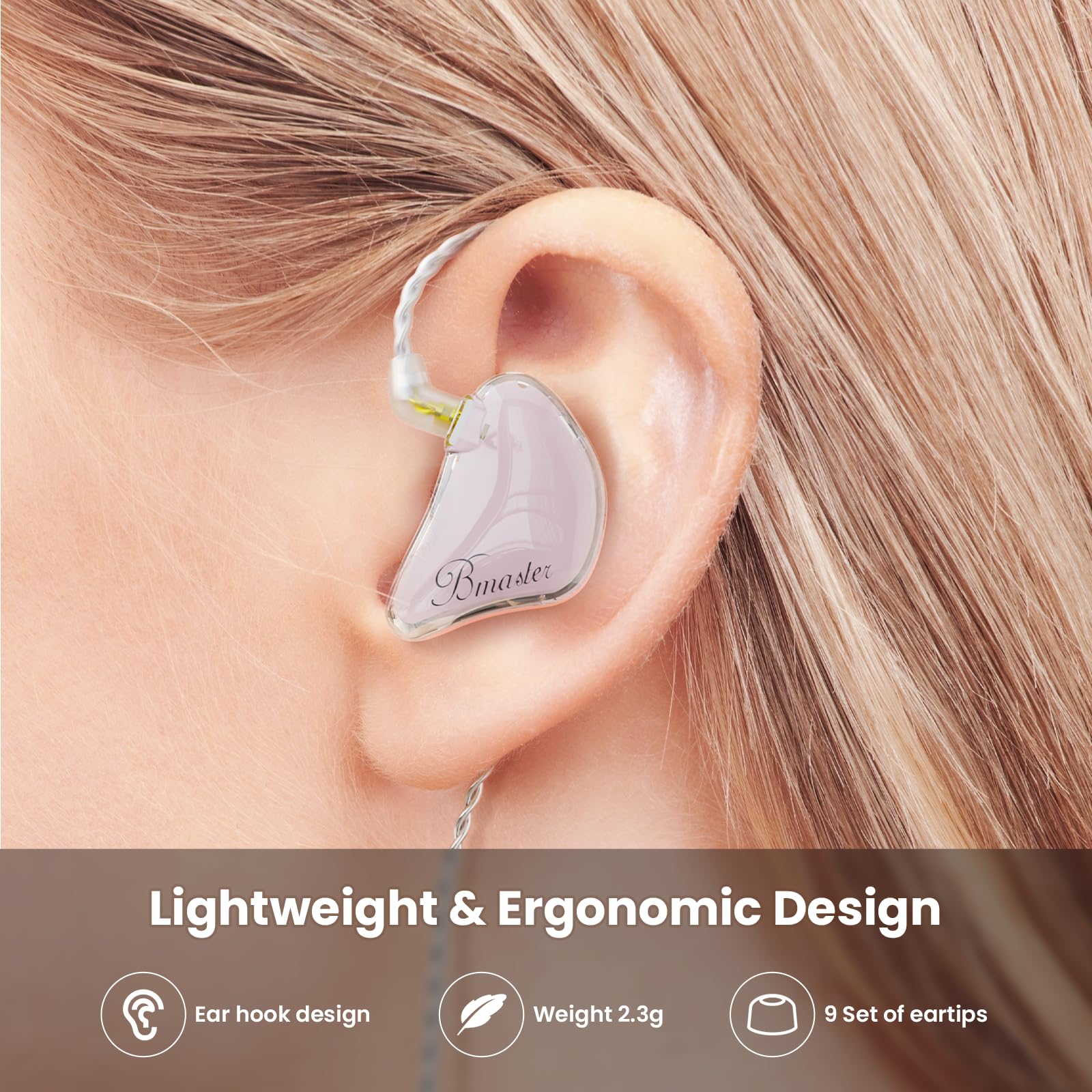 Foto 2 | Auriculares Intraurales Basn Triple Driver Iem Cloud Pink - Venta Internacional.