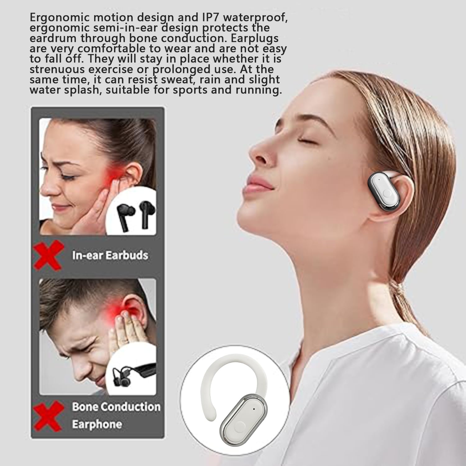 Foto 6 pulgar | Auriculares Abiertos J300pro, Ergonómicos, Colgantes, Ip7, Blancos - Venta Internacional.