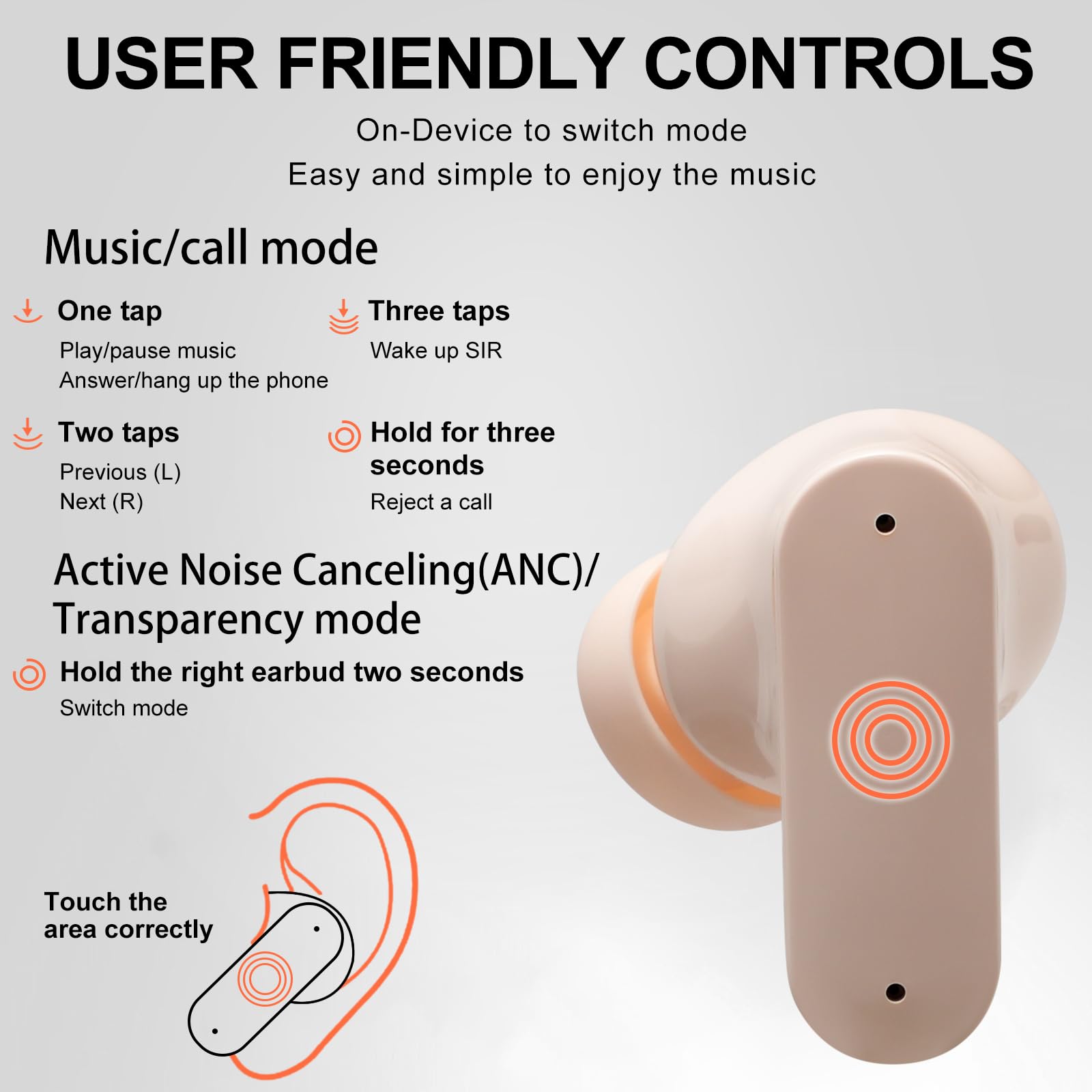 Foto 4 pulgar | Auriculares 2025 Adaptive Anc 35db 6h+24h Playtime Ipx4 Beige - Venta Internacional.