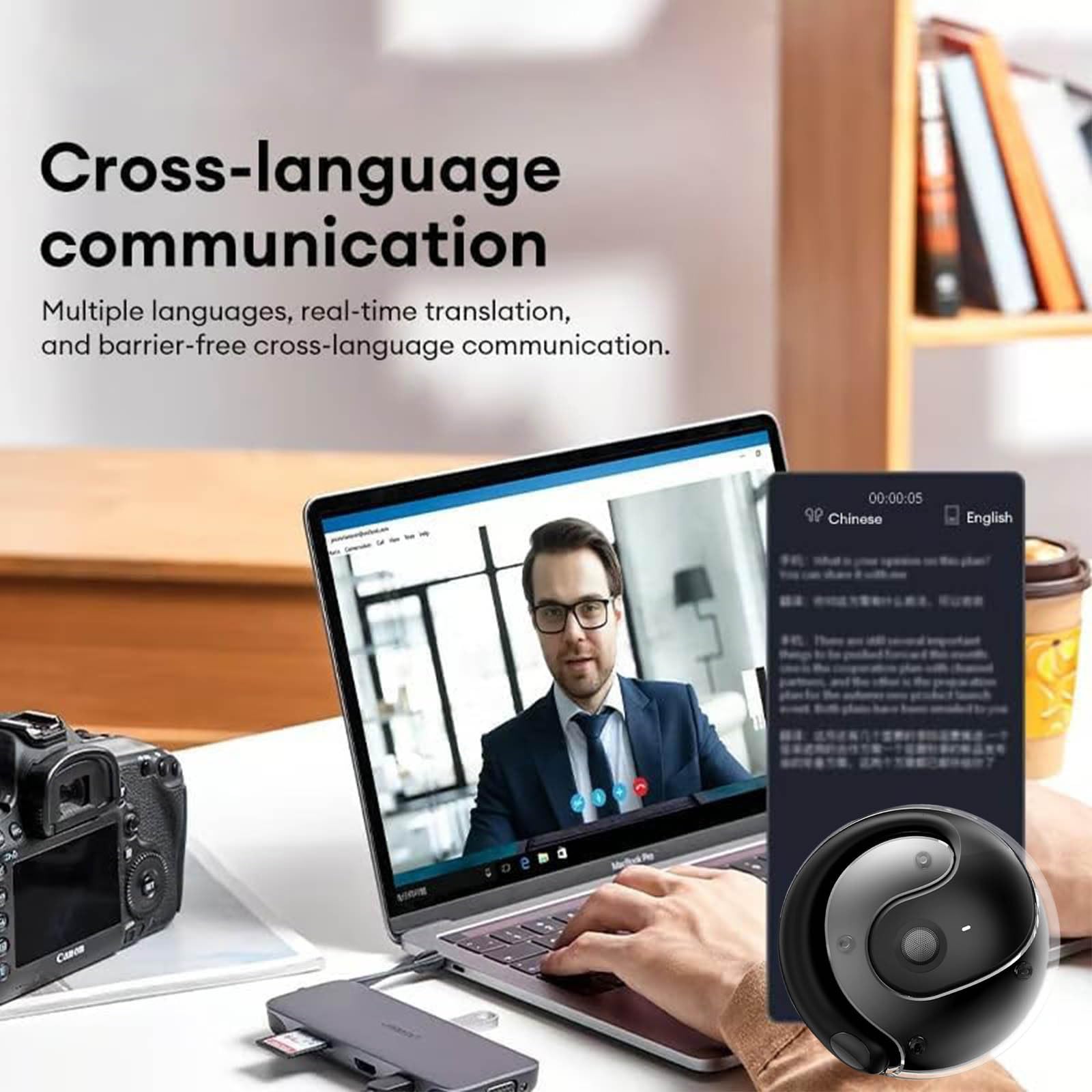 Foto 4 pulgar | Auriculares De Traducción Para Traductores De Idiomas Bluetooth 5.4, Color Morado - Venta Internacional.