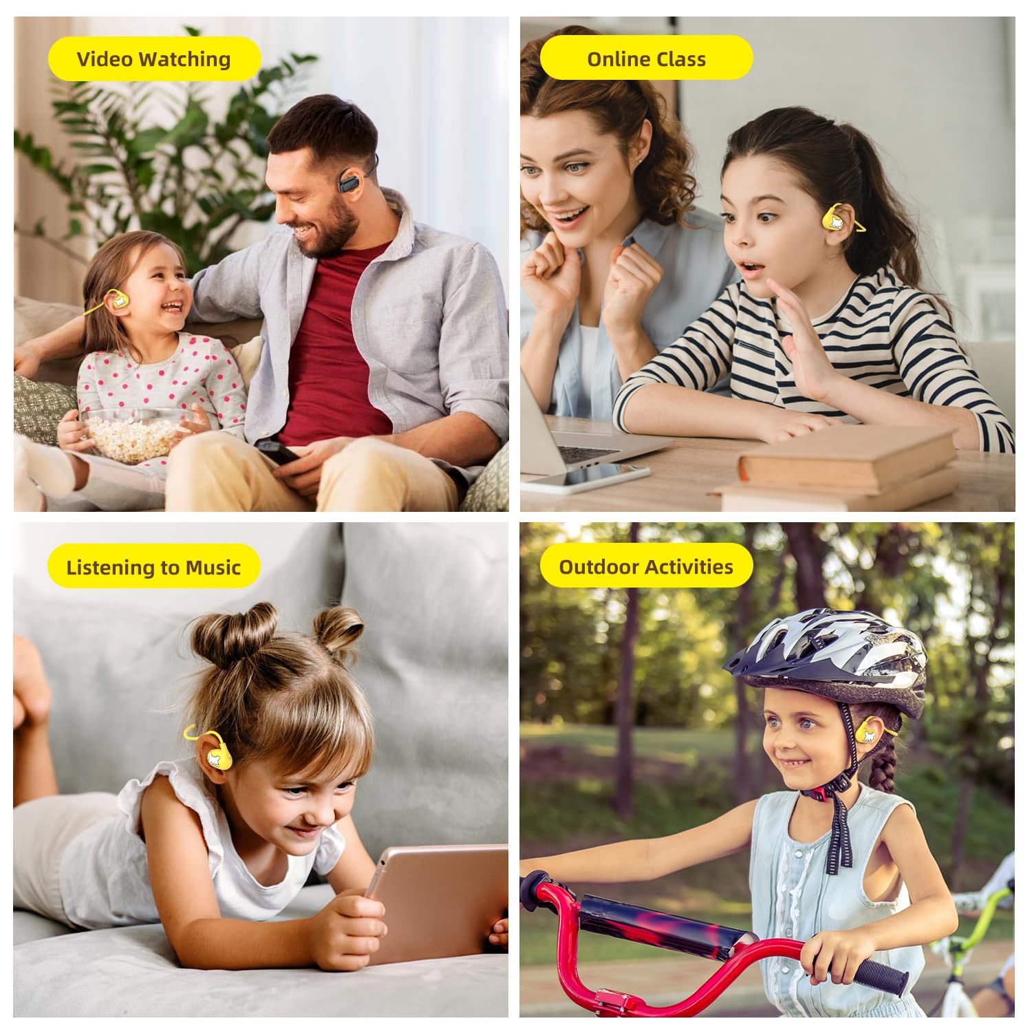 Foto 7 pulgar | Auriculares Para Niños Lk15 Open Ear Bluetooth 85db Amarillo - Venta Internacional.