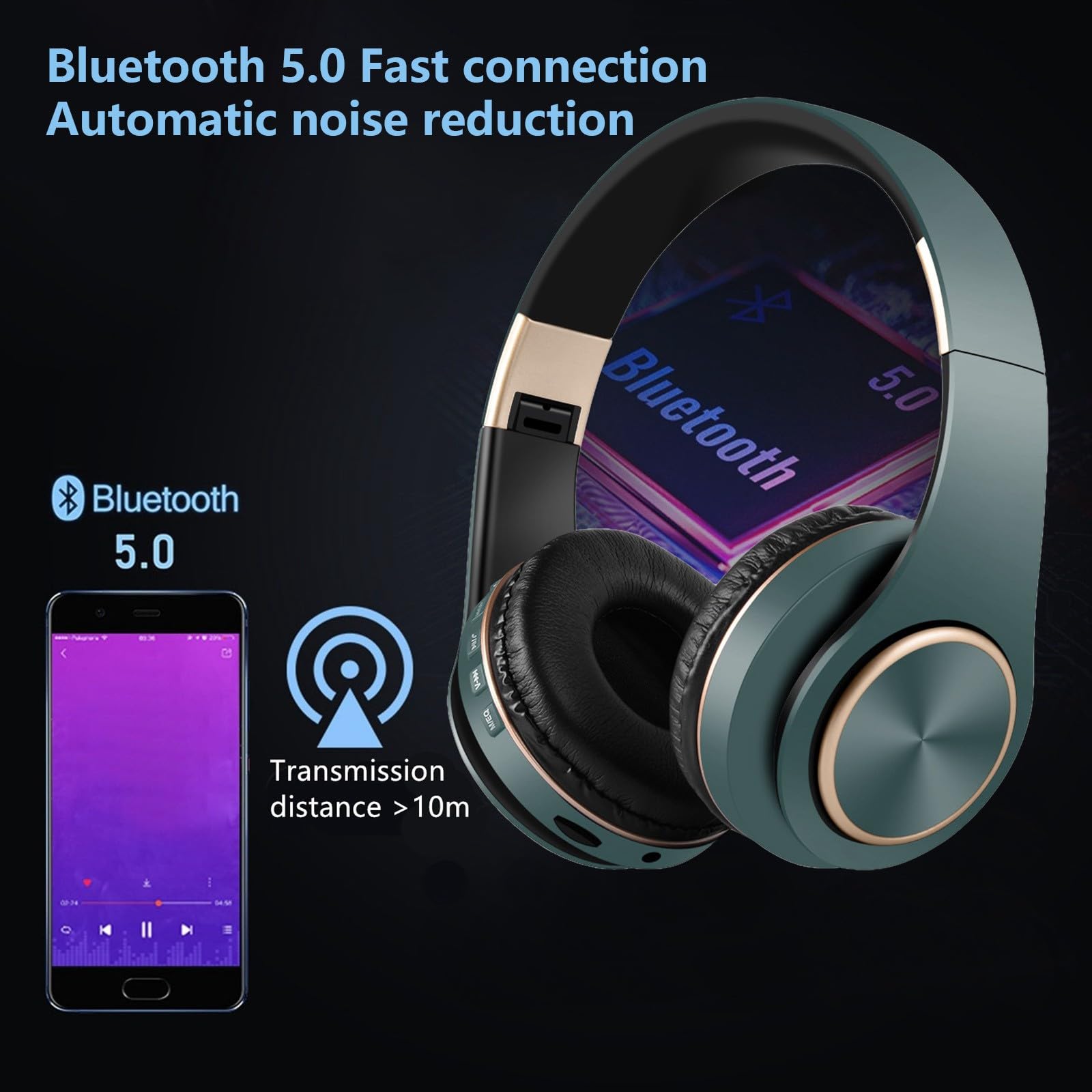 Foto 5 pulgar | Auriculares Bluetooth Para Juegos Inalámbricos Para Colocar Sobre Las Orejas - Venta Internacional.