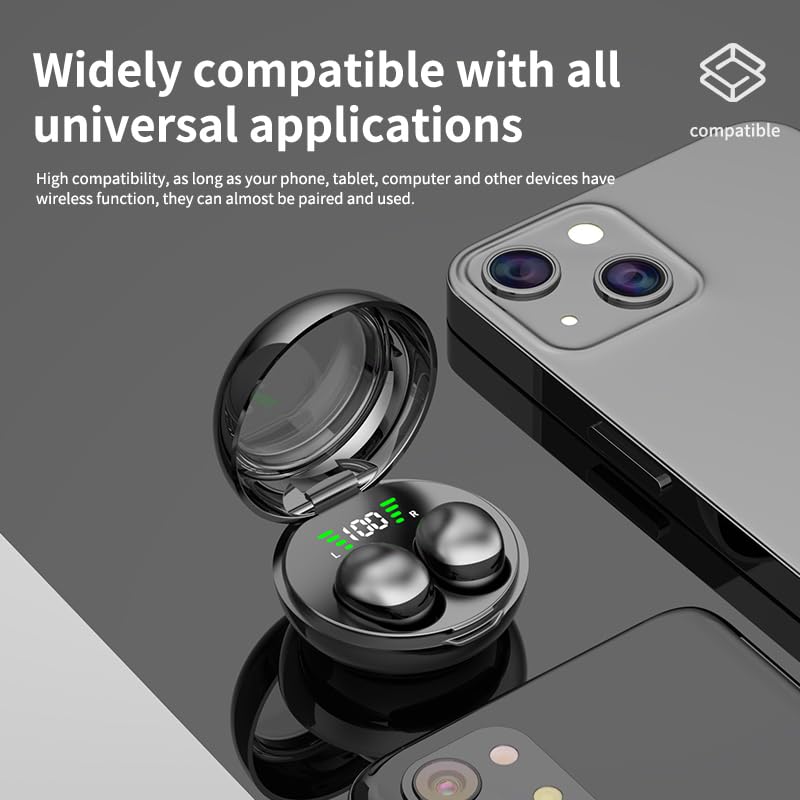 Foto 4 | Auriculares Para Dormir Genéricos Invisibles Bluetooth 5.3 Negros - Venta Internacional.