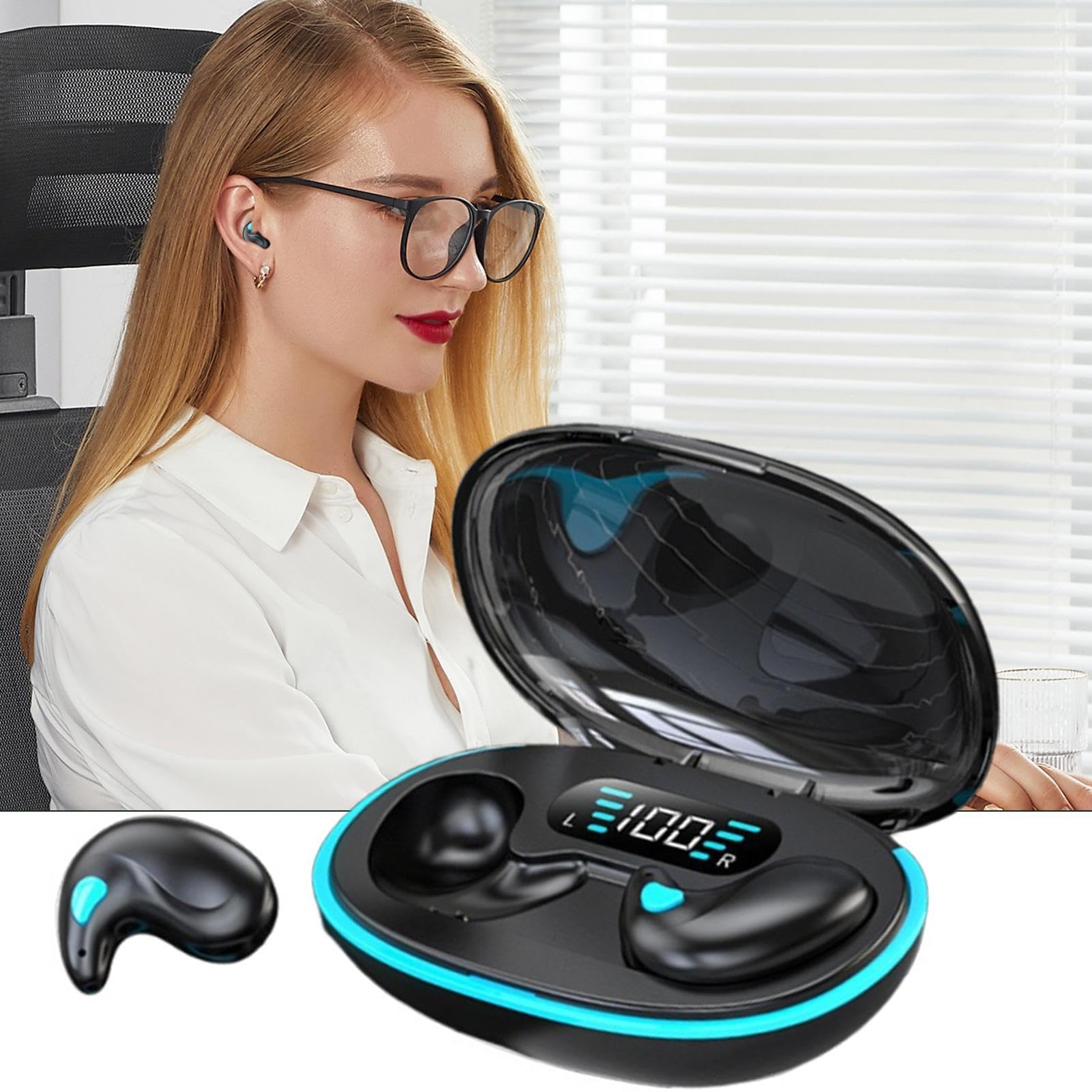 Foto 4 pulgar | Auriculares Intraurales Inalámbricos Para Dormir De Lado, Negros - Venta Internacional.