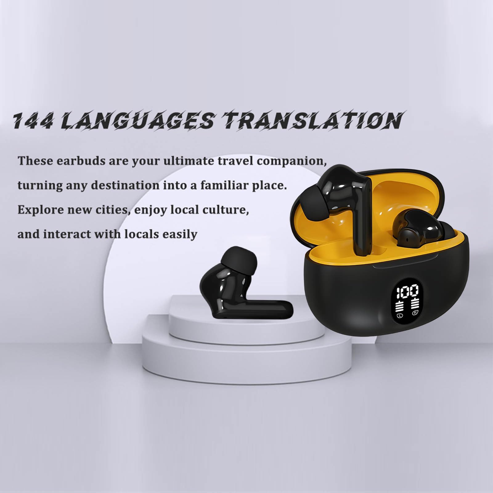 Foto 4 pulgar | Auriculares De Traducción Bidireccionales En Tiempo Real, 144 Idiomas, Ios/android - Venta Internacional.